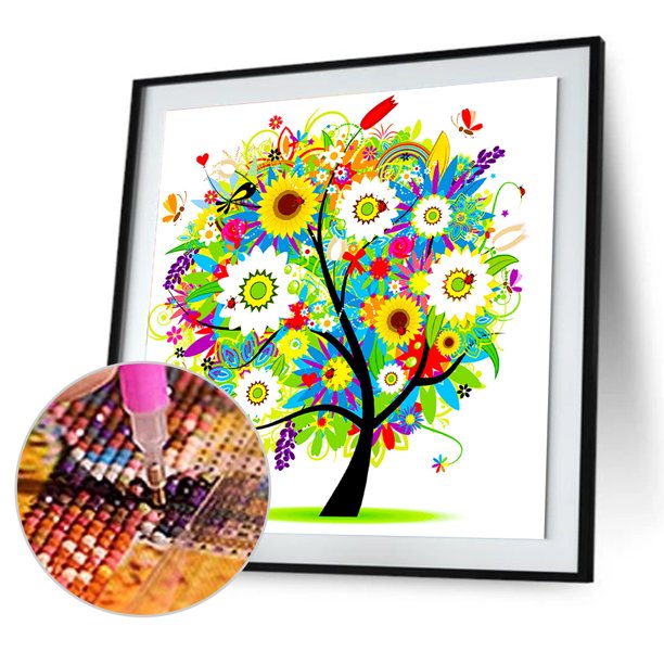Cuadros Decorativos 5D árbol de las cuatro estaciones diamante pintura punto de cruz decoración del hogar verano DQrwqpou Nuevos Originales