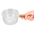 thumbnail image 4 of Glass Milk Pot with Wooden Handle V Shaped Spout Noodles Saucepan Home Kitchen Cookware Accessory400ml, 4 of 9