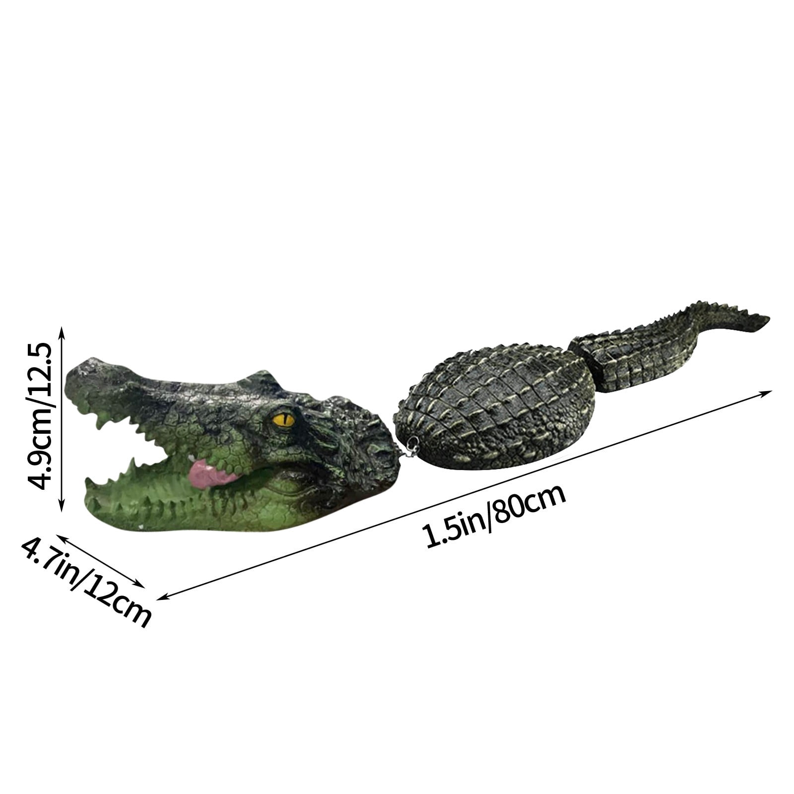 Lifelike Floating Crocodile Head Decoy for Pool Pond, Resin Alligator Head Statue, Outdoor Garden Decorative Ornament for Water Surface Bird Deterrent(A)