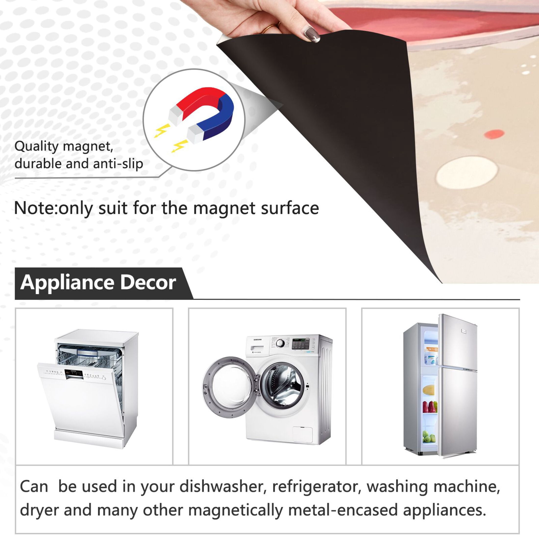Dishwasher Magnetic Sticker 23x26 Inch Refrigerator Magnetic Sticker Washing Machine Magnetic Sticker Kitchen Panel Magnetic Sticker Home Decor Mushroom Powder Rabbit