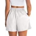 thumbnail image 3 of Womens Shorts Summer Elastic High Waist Zipper Button Tailored Shorts Casual Pleated Beach Vacation Clothes, 3 of 5