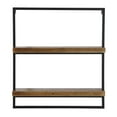 thumbnail image 5 of DecMode 26" x 7" 2-Tier Brown Wall Shelf with Black Metal Frame, 5 of 12