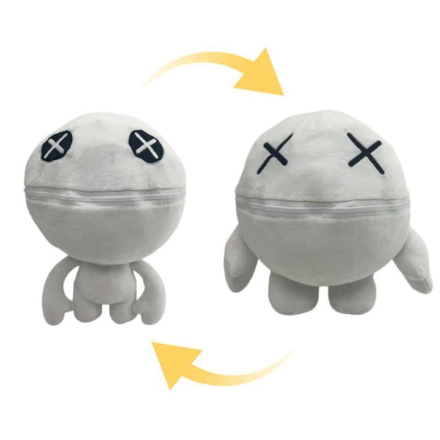 Poppy Playtime Chapitre 5 1006 Prototype Peluche Réversible 10 Pouces, Gris Pâle Poupée en Peluche à Fermeture Éclair Double Face, Peluche Douce Cadeau pour Enfants Fans