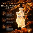 thumbnail image 3 of Clearance Hanging Ghost Decor, Halloween Decorations Light-Up Flying Ghost on Broomstick with Witch Hat, Witch Broom, Spooky Cute Outdoor Halloween Yard Decorations, 3 of 6