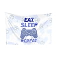 thumbnail image 7 of DouZhe Blue Cartoon Eat Sleep Game Controller Tapestry Modern Wall Hanging Tapestries Dorm Room Home Decor, 60" x 40", 7 of 7