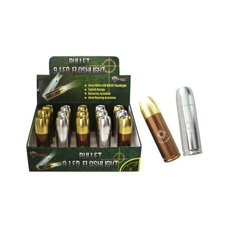 9 LED Bullet Flashlight 08-0996 Pack of 15 (Best Small Flashlight On The Market)