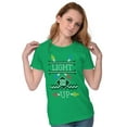 thumbnail image 4 of Ugly Christmas Pattern Light it Up Womens Slim Fit Graphic Tee Brisco Brands S, 4 of 5