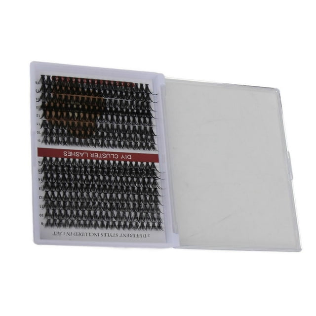 DIY Lash Extension Kit 240pcs Individual Eyelash 9‑16mm Clusters Eyelash Extension Kit with 2ml Lash Bond Seal Tweezers