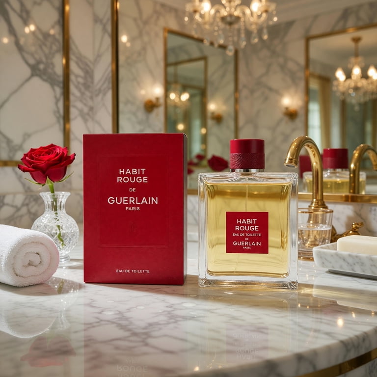 み*し様 【新品未開封】GUERLAIN HABIT ROUGE 200ml Guerlain HABIT ROUGE Perfume Homme - 5.0 oz / 150 ml Eau De