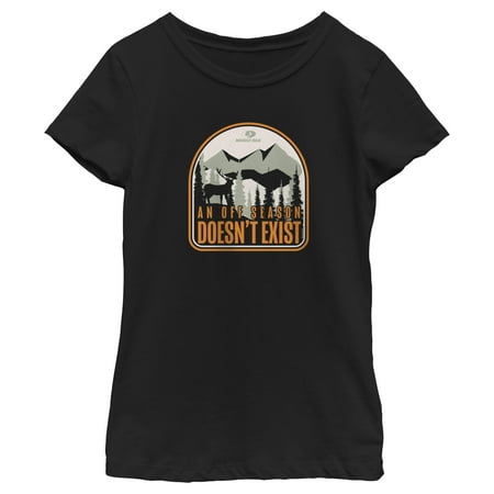 Girl s Mossy Oak An Off Season Doesn t Exist Graphic Tee Black Small
