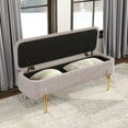 thumbnail image 5 of Lebreton Storage Bench Oatmeal Beige Bench, Modern Style, Seats up to 2, Plywood, Indoor Living, 5 of 12