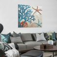 thumbnail image 2 of Fenyluxe Starfish Coral Sea Fan Canvas Print Wall Art Home Decor Ready To Hang Room Decor 12x12in, 2 of 6