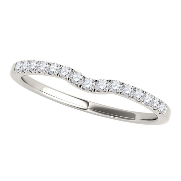 Mauli Jewels Rings for Women 0.12 Carat Engagement Wedding Band 4-prong 10K Solid White Gold