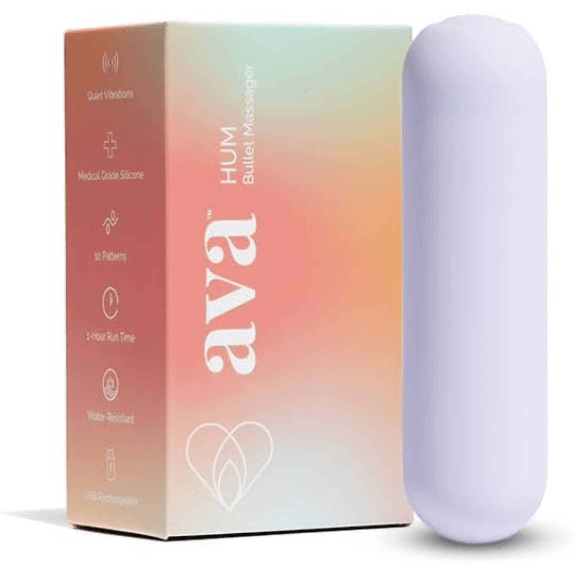 Ava Bullet HUM Wand Massager - Discreet & Compact Massager for Women - Bullet Vibrator - Purple