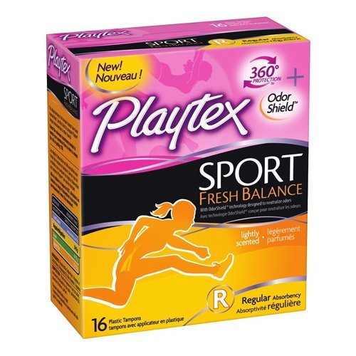 Playtex Sport Fresh Balance Plastic Tampons, Scented, Regular, 16 Ct