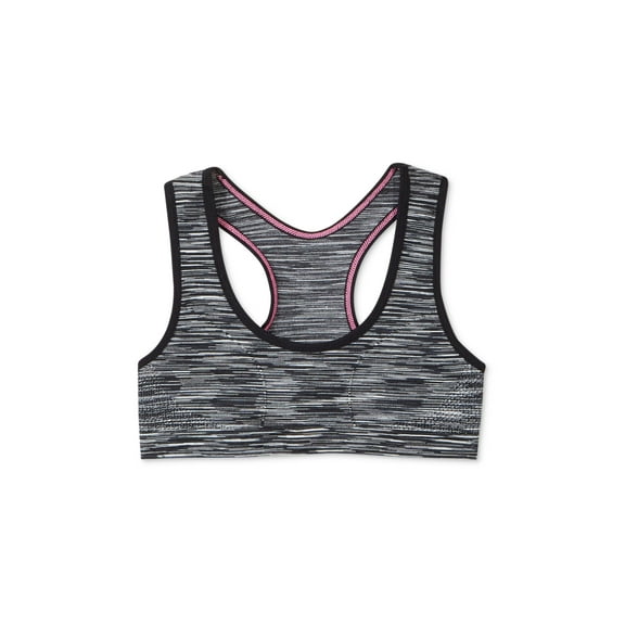 Maidenform Seamless Racerback Sports Bra Little Girls Big Girls Black White Space-Dye SML