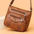 thumbnail image 5 of Crossbody Bags for Women Pocketbooks Soft PU Leather Purses and Handbags Multi Pocket Vintage Shoulder Bag with Heart Decor Brown, 5 of 9