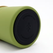 Swiss Tech 20 oz Insulated Water Bottle, Stainless Steel, 360 Sip Lid with Hidden Storage, Soft Touch Green
