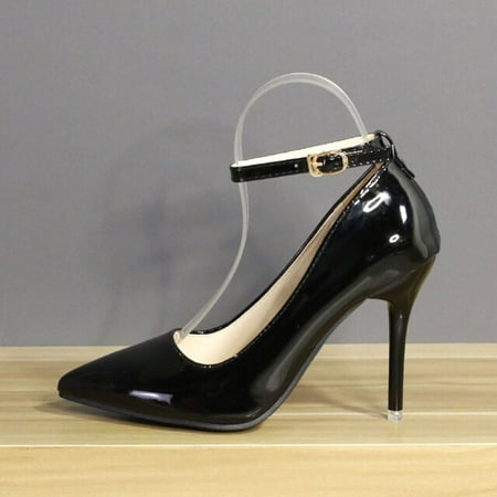 

Aphixta 7cm Or 10cm Heels Buckle Women Pointed Toe Pumps Patent Leather Shoes Stiletto Heels Office Pump Super Big Size 33-50