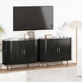 thumbnail image 6 of Aisword Sideboard Buffet Cabinet with Storage,Mid Century Modern Fluted Accent Coffee Bar Console Table,Tambour Sliding Doors& Adjustable Shelf for Kitchen, Living Room, Entryway, 40 Inch Black, 6 of 7