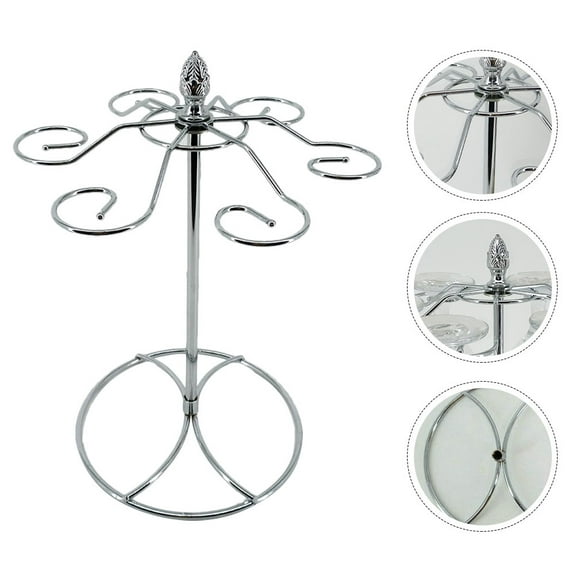 Masteelf Silver Iron Wine Glass Rack for Convenient Storage and Organization Perfect for Kitchen or Bar Counter 70cm