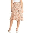 thumbnail image 4 of INSPIRE CHIC Women's Ruffle Flare Tie Waist High Low Floral Wrap Skirt L White, 4 of 8