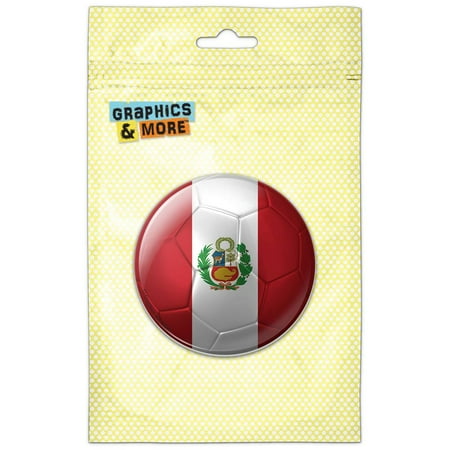 

Peru with Seal Flag Soccer Ball Futbol Football Refrigerator Button Magnet