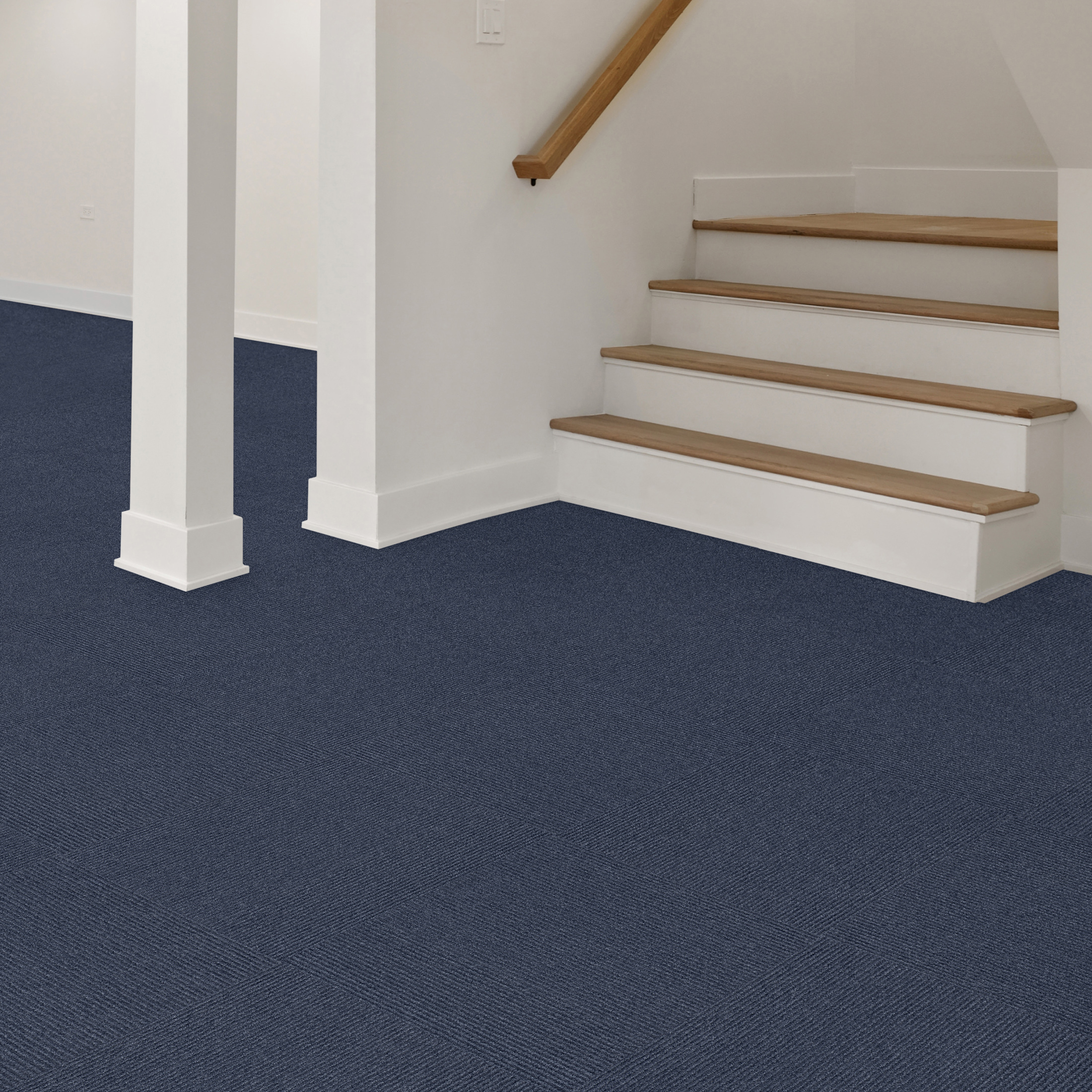 French Broad Blue Peel-and-Stick Carpet Tiles 22.5 sq ft 10 Tiles Per Box