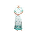 thumbnail image 1 of Chemin de Moda Women's Short Sleeve Button Front Rose Print Floor-length Nightgown, 1 of 4