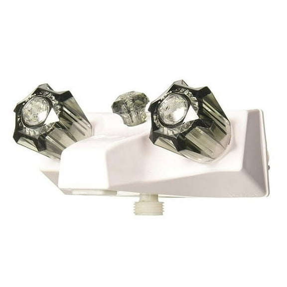 Lasalle Bristol-Utopia 20351W21 Rv Tub And Shower Diverter Faucet, White With Smoke Knobs