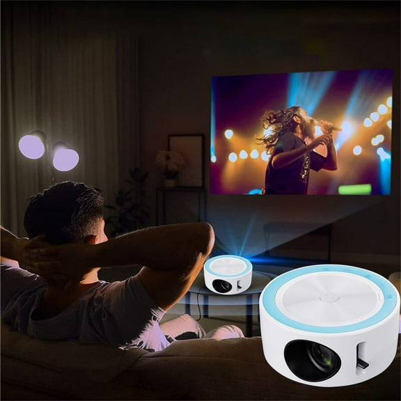 Nkmbld Portable Projector, Outdoor Movie Projector Home Movie LED Video Projector with USB Interface and Remote Control for Home Entertainment
