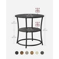 thumbnail image 2 of CRXX Side Table, Round End Table with 2 Storage Shelves for Living Room, Bedroom, Nightstand with Steel Frame for Small Spaces, Accent Coffee Table, Charcoal Gray and Ink Black, 2 of 7