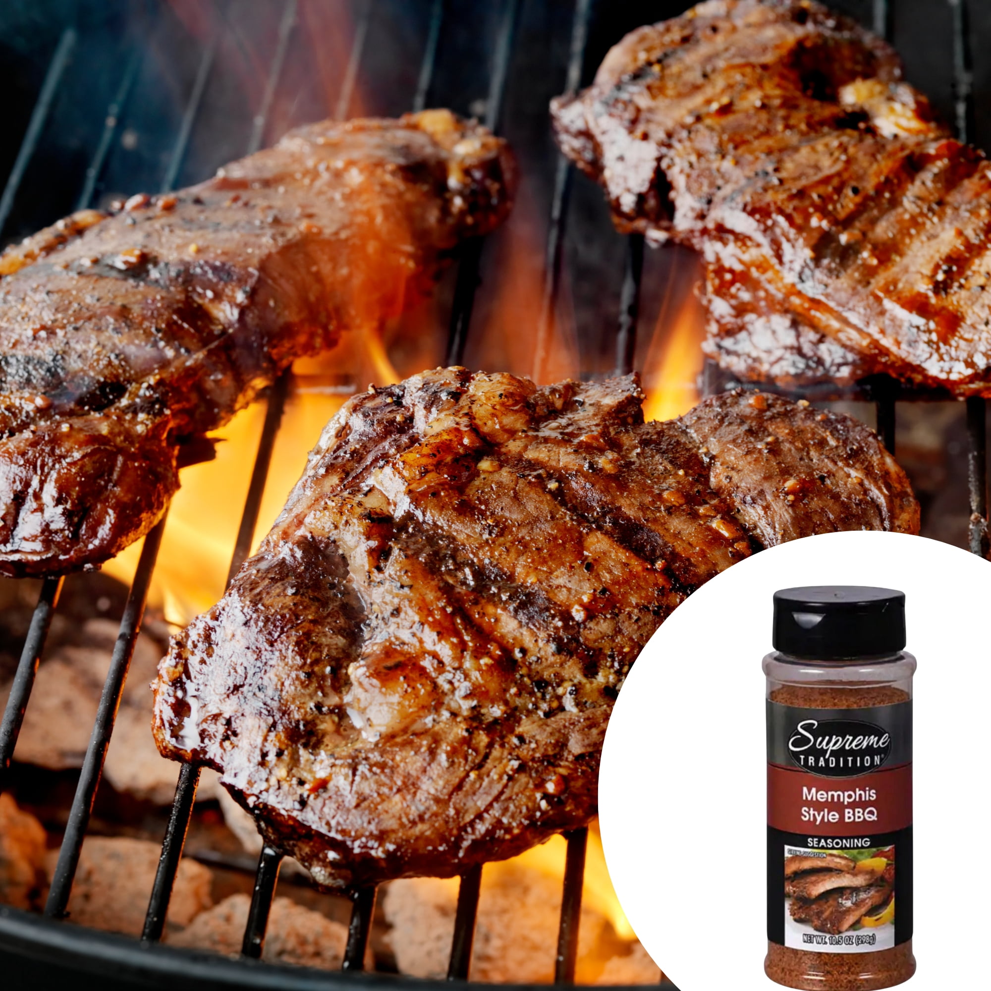 Supreme Memphis Style BBQ Seasoning 10.5 oz 2 Shaker Bottle, Savory and Spicy Spice Blend Rub for Pork Beef Chicket BBQ Meat, Home Kitchen Grilling- with 2 Snoep in Beperkte Oplage