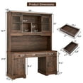 thumbnail image 3 of 76" Tall Pantry Cabinet Kitchen Hutch w/ Sliding Glass Doors & Charging Station, Farmhouse Coffee Bar Cabinet w/ 3 Drawers & Microwave Stand, 3 of 8