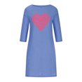 thumbnail image 4 of Pisexur Robe à Manches Courtes à Col en V Femmes Manches Longues Décontractée Manches Col en V Imprimée Robes Mi-Longues Robe Ample Femmes blouse, 4 of 4