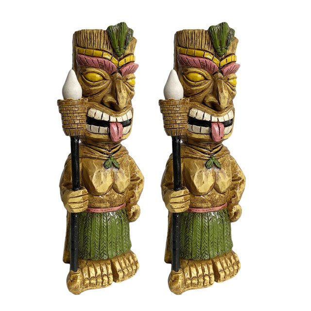 2x Tiki solar Light Patio Bar con Manualidades de Resina de Antorcha Parpadeante kusrkot Lámparas decorativas para exterior