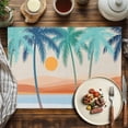 thumbnail image 2 of Placemats Set of 4, Boho Summer Beach Place Mats Mount Coconut Tree Bohemian Tablemats Washable Placemat Table Decoration for Kitchen Table Dinner Party Home Decor Indoor Outdoor 13x19 Inch, 2 of 9