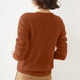 thumbnail image 4 of Sweaters for Women Long Sleeve Trendy Jumper Knitted Pullover Soft Warm Sweater Tops Coffee XL, 4 of 5