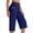 Navy, variant on Women's Stretchy Yoga Capri Pants Elastic Waist Tapered Fit Comfy Fitness Trousers Moisture-Wicking Quick Dry Activewear for Workout Running Outdoor Sports Daily