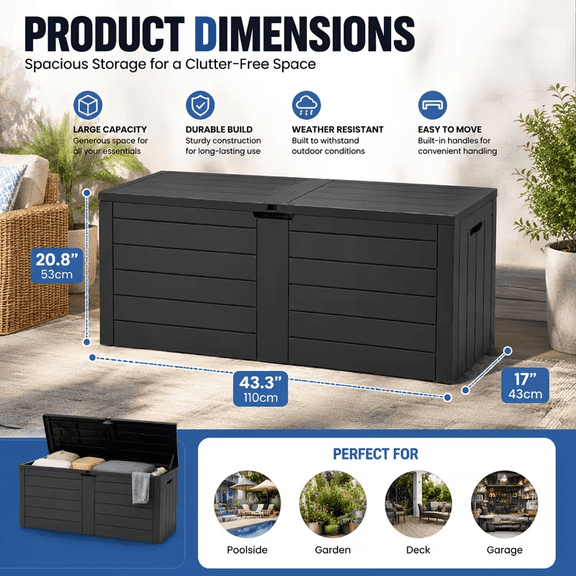 70 Outdoor Gallon Storage Deck Box