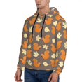 thumbnail image 3 of Rateoe Squirrel And Maple Leaves Pattern Mens Hoodie, Pullover Hooded Sweatshirt, Kangaroo Pocket Hoodie Ideal for Daily Wear, Travel and Home-XX-Large, 3 of 7