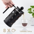 thumbnail image 2 of Canddidliike Stainless Steel French Press Coffee Maker 4 Level Filtration System 1000ml /34 oz - Black, 2 of 6