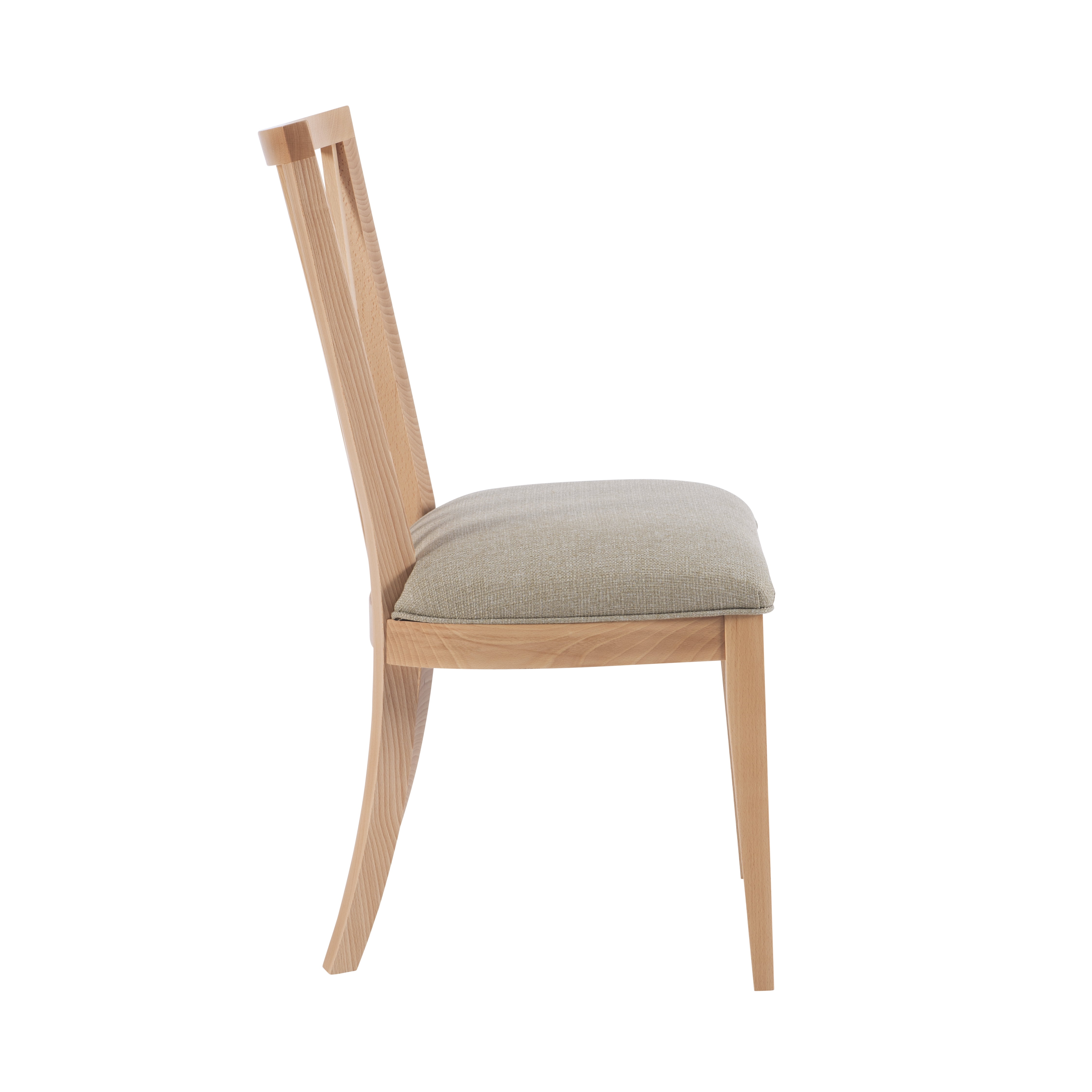 Linon Saxon Wood Dining Side Accent Chair, Set of 2, Natural with Beige Fabric