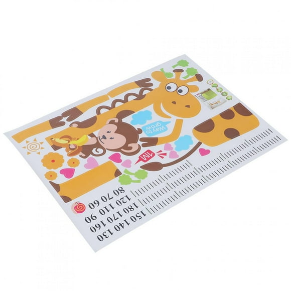 YLSHRF EECOO Autocollant Mignon Girafe Enfants Hauteur Graphique Autocollant Mural, Vinyle Amovible Autocollant Peel et Bâton Autocollant Mural DIY pour Bébé Chambre à Coucher Chambre à Coucher Salon - Pack de 4