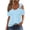 Blue, variant on WIZUTIZ Womens Tops Cold Shoulder V-Neck Short Sleeve Tops Hollow Eyelet Embroidery off Shoulder Metals Blouse Breathable Sexy T Shirts Elegant Tunics Tees up to 60% Off Blue XXXL
