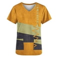 TKYCMSUAKI Womens Nursing Scrub Tops Color Block Print Short Sleeve
