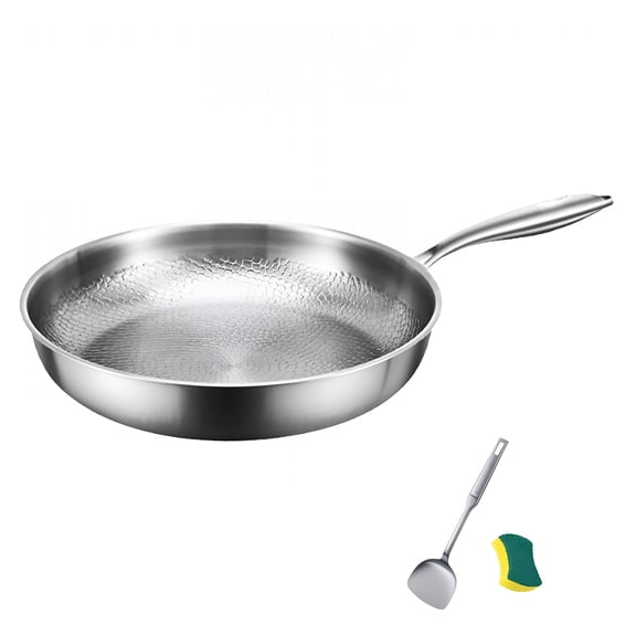BPPEG Pure Titanium Pan,100% Titanium Pans for Cooking Non Stick,Titanium Cookware Stainless Steel Hammered Pan Pro,For Cooking,Frying,Baking