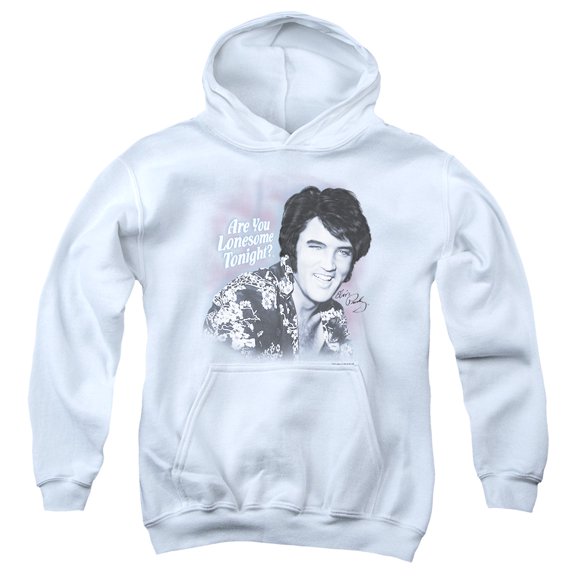 Elvis Presley Lonesome Tonight Youth Pullover Hoodie Sweatshirt White