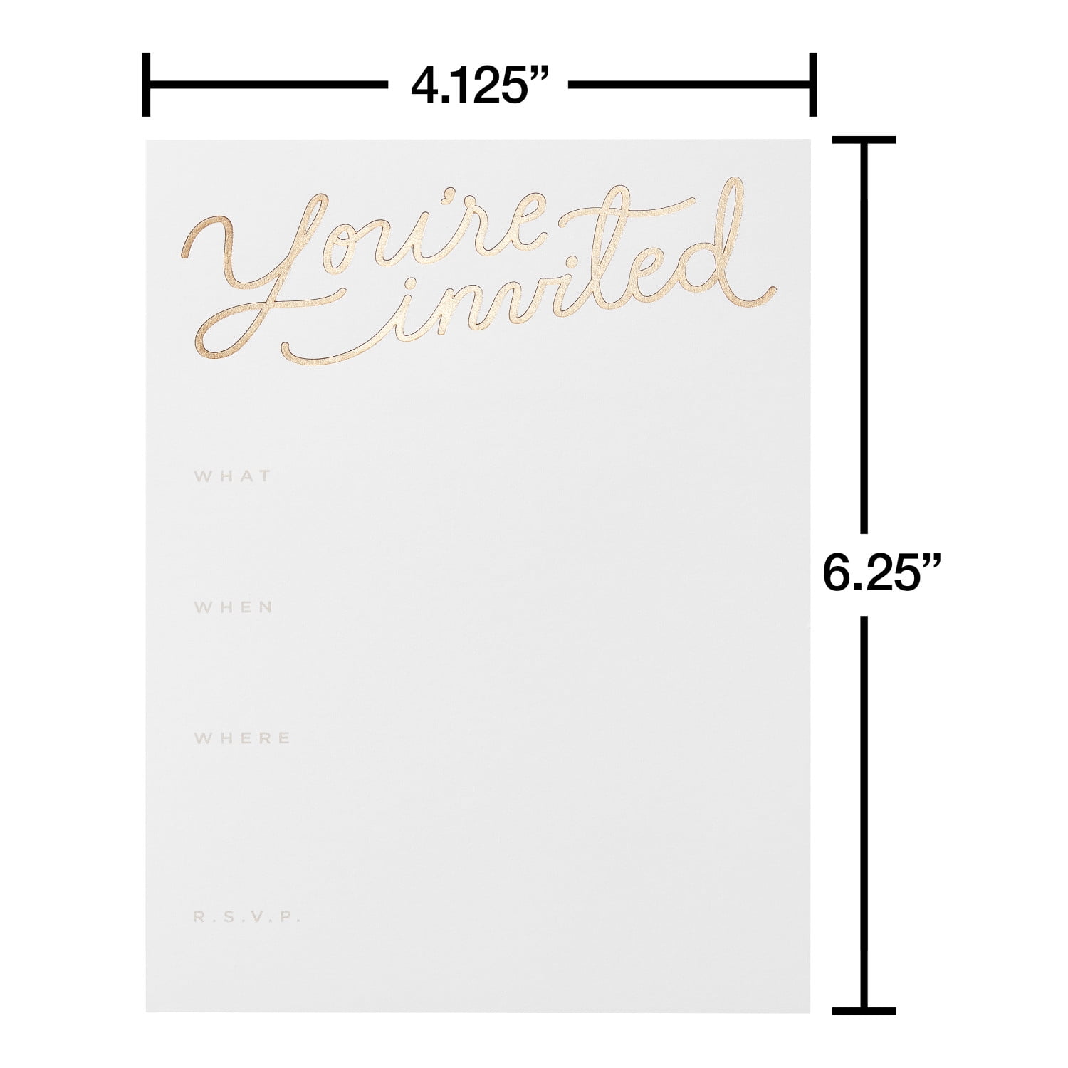 American Greetings Party Invitations with Envelopes, Gold Script on White (10-count)