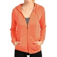 thumbnail image 4 of Women's Lightweight Cotton Blend Long Sleeve Zip Up Thin Hoodie Jacket, 4 of 4